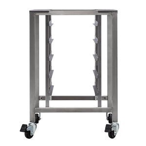TurboFan SK33 stainless steel oven stand with side pan supports and locking casters for E33 series ovens