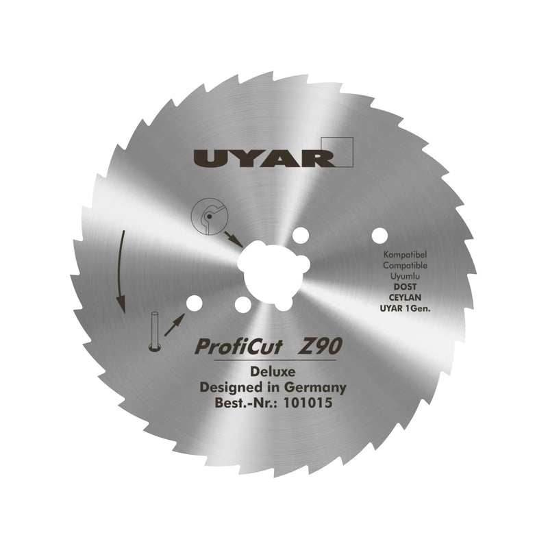 UYAR 90mm replacement blade for D190 kebob knife, stainless steel ProfiCut Z90 blade with serrated toothed edge