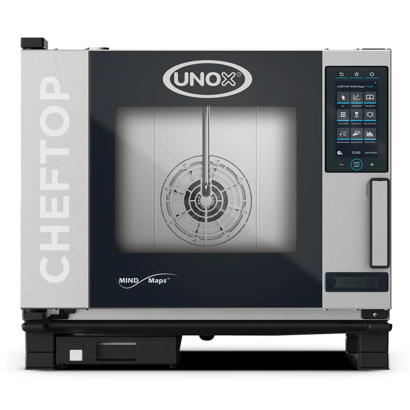 Unox XAVC-0511 Series Cheftop electric/gas combi oven, compact stainless steel unit with glass door and touch controls