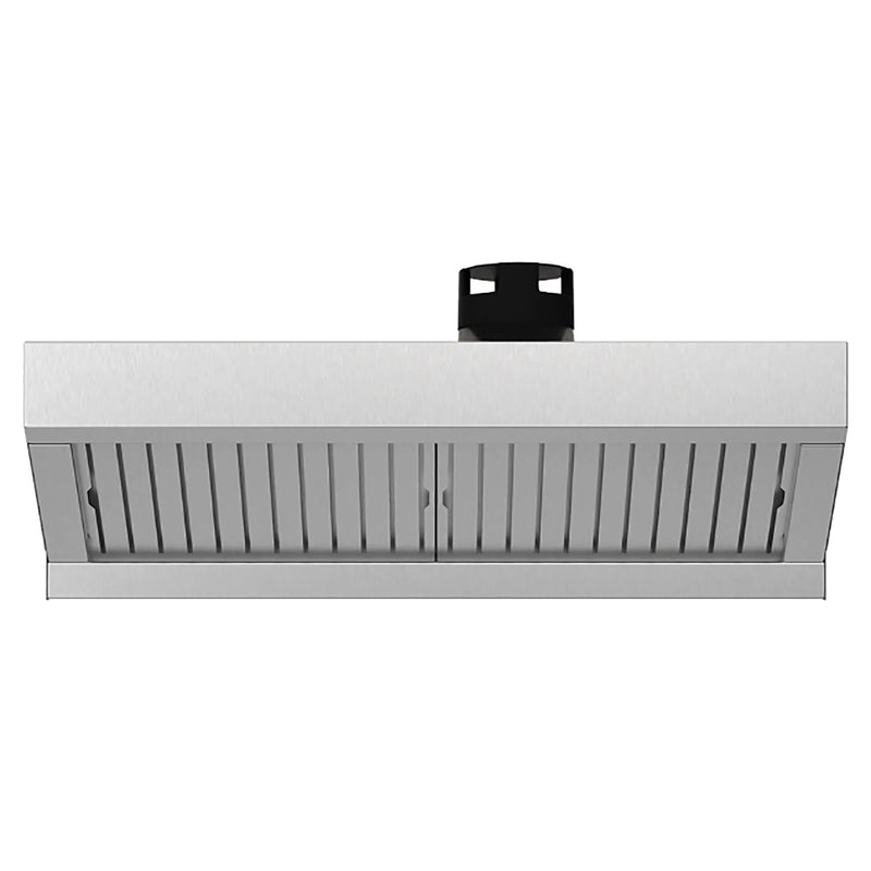 Unox XAVHC Series ventless hood for XAVC-0511 and 1011 combi ovens, stainless steel with grease filters, front view
