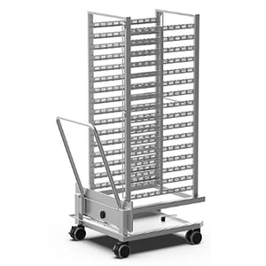 Unox XAVTL-16FS rack and trolley for XAVL-2021 combi ovens, stainless steel pan rack on a wheeled lifting trolley
