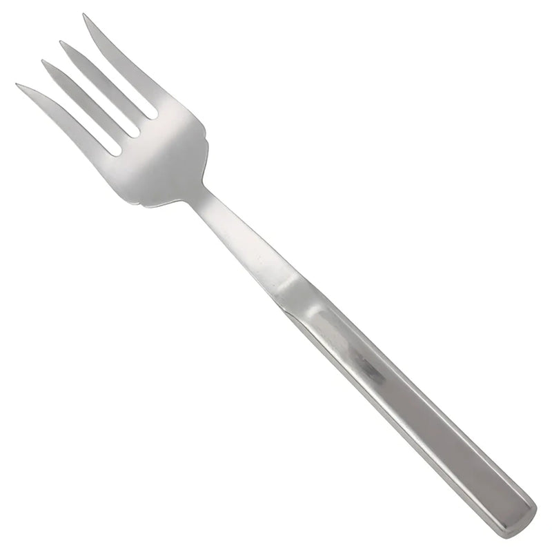 Winco 10-inch stainless steel cold meat fork with hollow handle, three-tine serving fork, satin finish