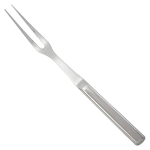 Winco 11-inch stainless steel pot fork with hollow handle, long two-tine cooking fork, satin finish