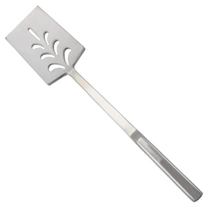Winco 14-inch stainless steel perforated turner with slotted square blade and hollow satin handle