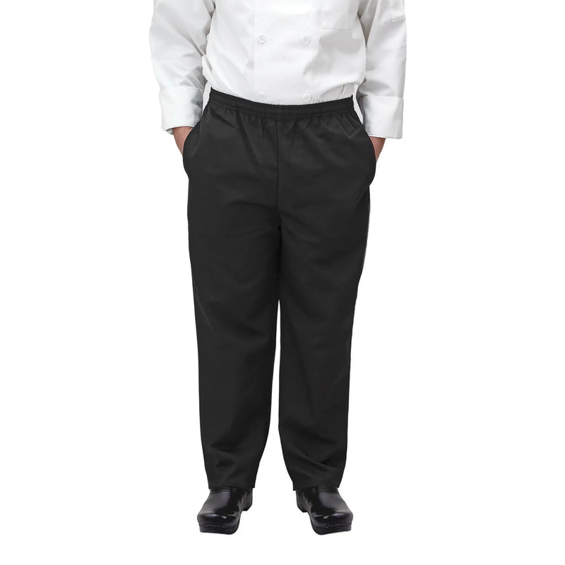 Winco Black Universal Fit Chef Pants - Various Sizes-Phoenix Food Equipment