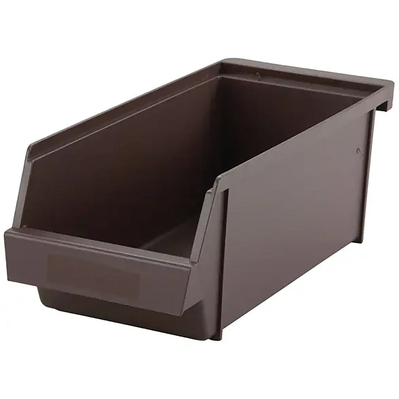 Winco cutlery bin for the OGZ-6 organizer, brown plastic open-front bin shown at an angle
