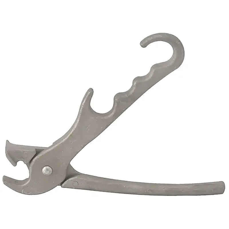 Winco heavy-duty cast aluminum pizza gripper, pliers-style pan gripper with hooked jaw and hanging hole handle