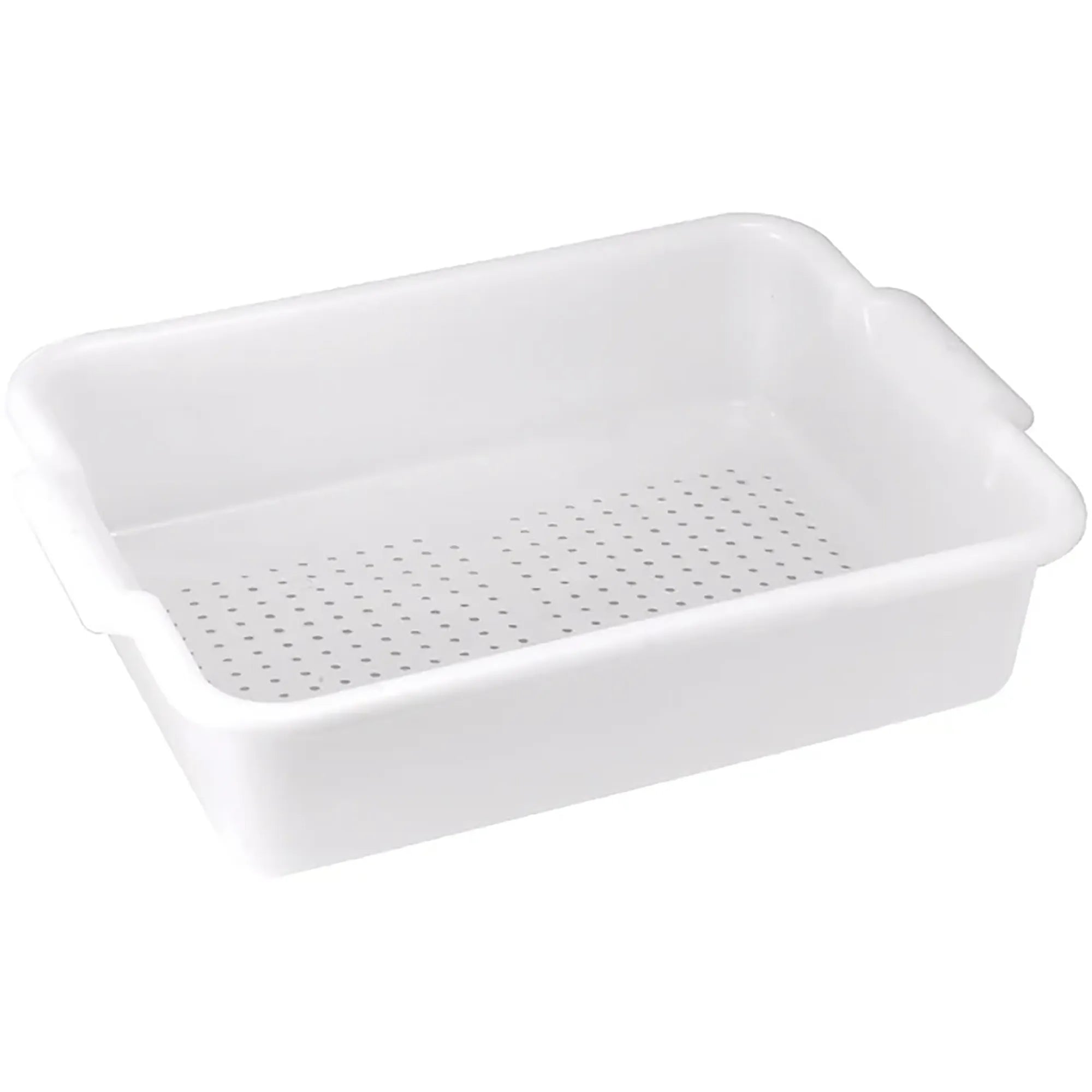 Winco Heavyweight White Polypropylene Perforated Bus Box-Phoenix Food Equipment