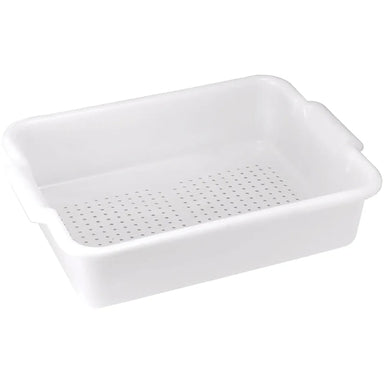 Winco Heavyweight White Polypropylene Perforated Bus Box-Phoenix Food Equipment