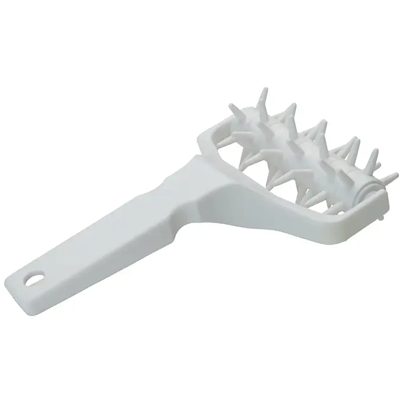 Winco plastic dough roller docker, 5-inch wide white roller with spiked pins and white plastic handle