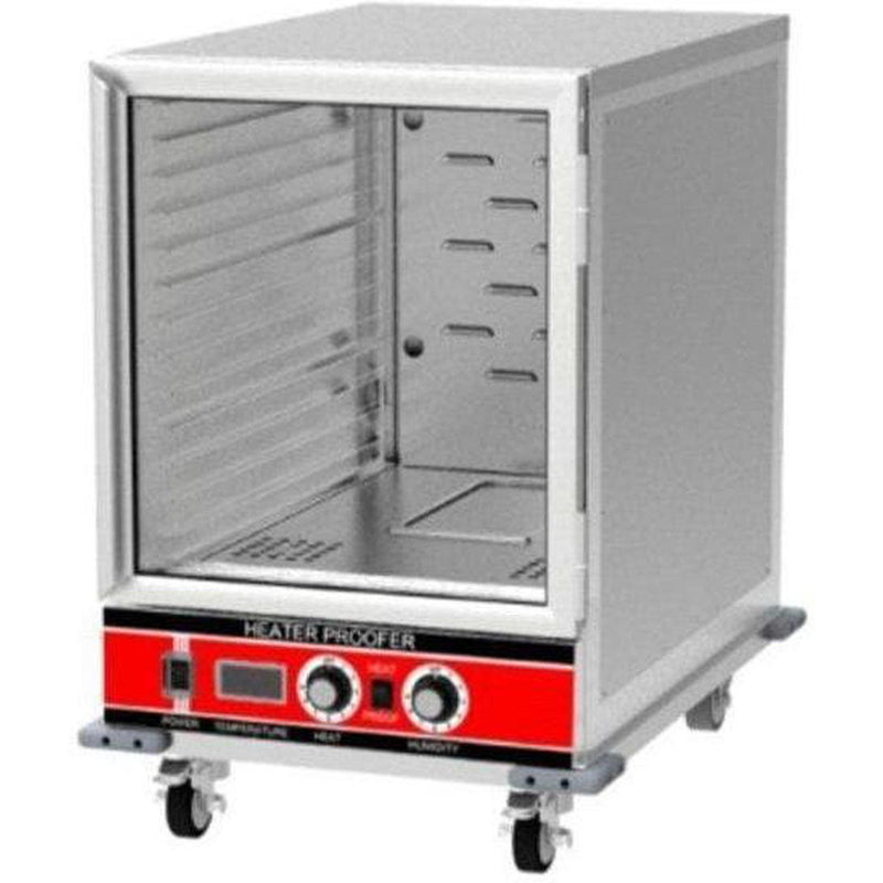Alpha AIHP-14C insulated half height proofer and heated holding cabinet with clear door and red control panel