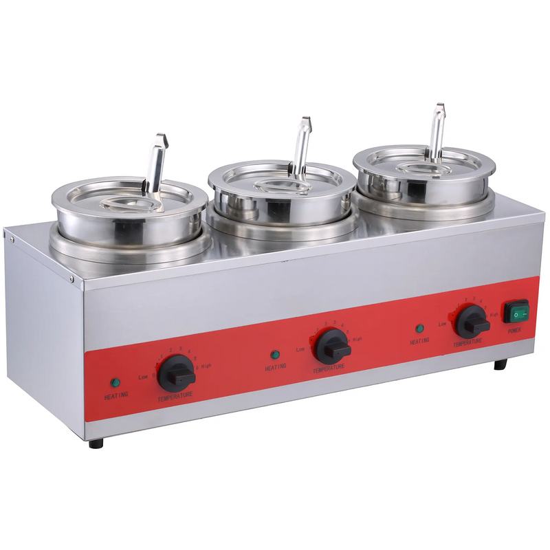 Alpha ASW3-3.5 Triple 3.5 Quart Hot Topping Warmer-Phoenix Food Equipment