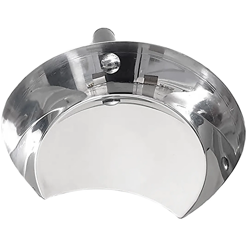 Axis 81-V380 stainless steel meat shovel with curved polished blade for shawarma and doner, front view of the scoop
