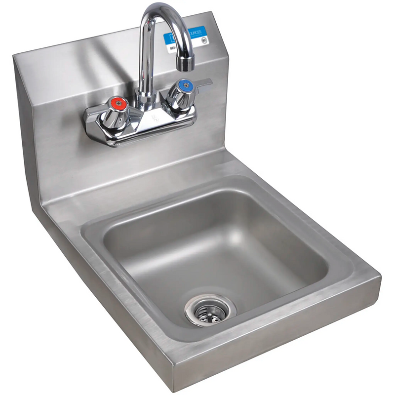 BK Resources BKHS-W-SS-P-G space saver stainless steel wall mounted hand sink with premium gooseneck faucet