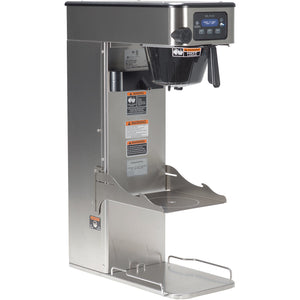 Bunn ITCB-DV-TRAY Infusion Series stainless coffee and tea brewer with hot water tap and open dispenser tray