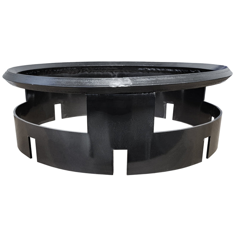 Cambo wok adapter bar for stock pot range, black steel ring with slotted skirt that sits on the burner grate