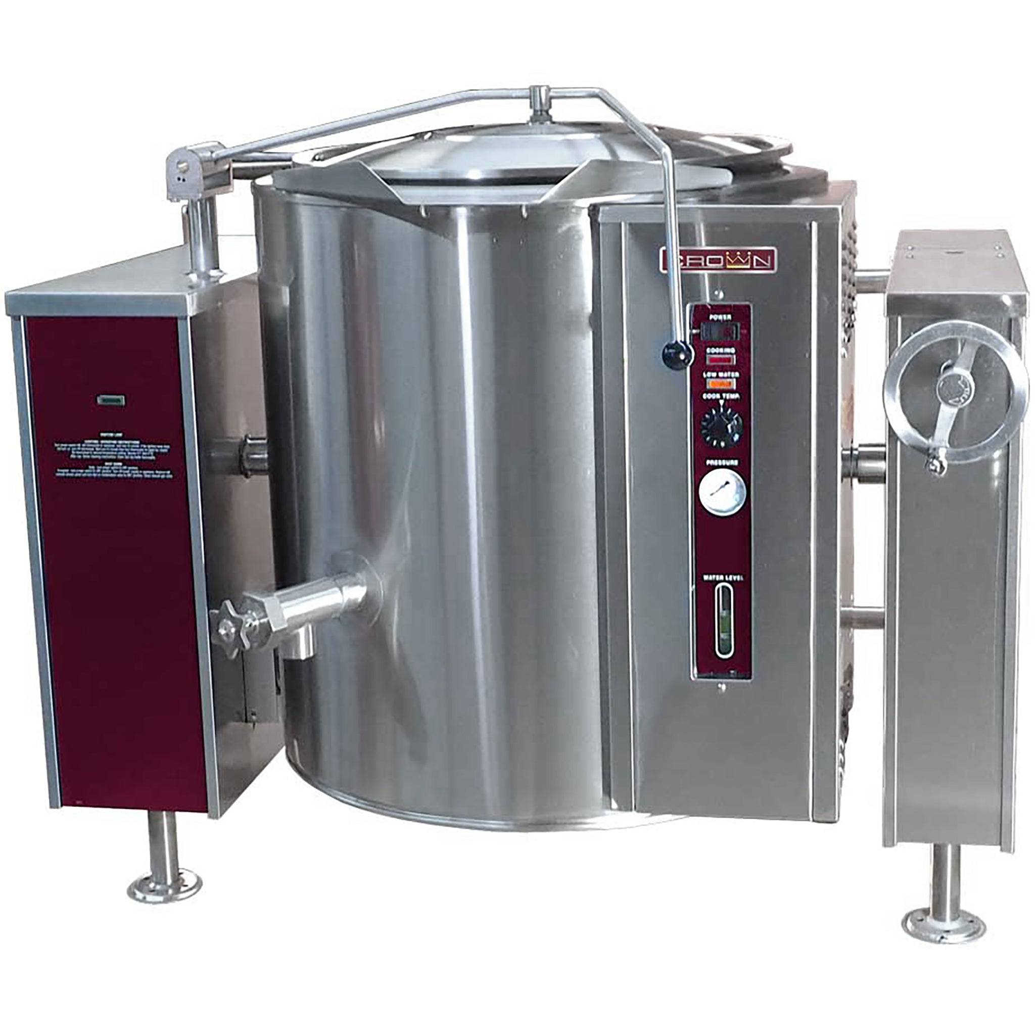 Crown GLT-100 Natural Gas/Propane Tilting Steam Kettle - 100 Gallon Capacity-Phoenix Food Equipment