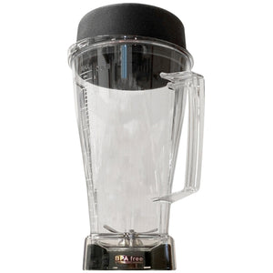 Dynamic BL756RT extra 2L blender container, clear plastic jar with black lid and stainless blade assembly