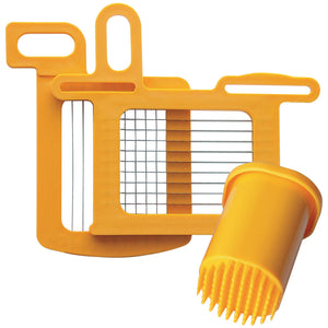 Dynamic CL Series blade assembly set with amber yellow frame, stainless steel cutting grid and matching pusher