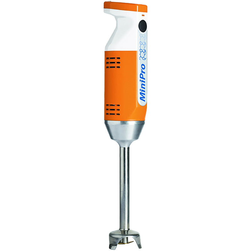 Dynamic MX070.1 Minipro variable speed immersion blender, orange and white body with 6.5-inch stainless arm