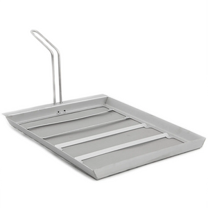 Frymate deep fryer filter for Vulcan LG300 fryers, stainless steel ribbed filter tray with bent wire lift handle