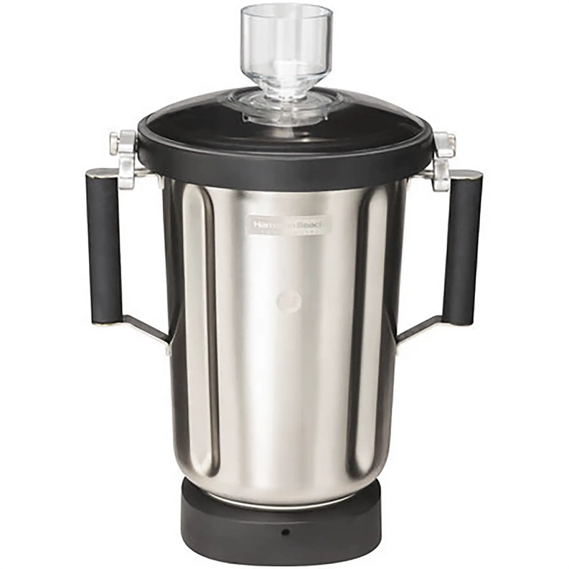 Hamilton Beach 6126-1100SR extra 4L blender container in stainless steel with two black handles and clear lid cap