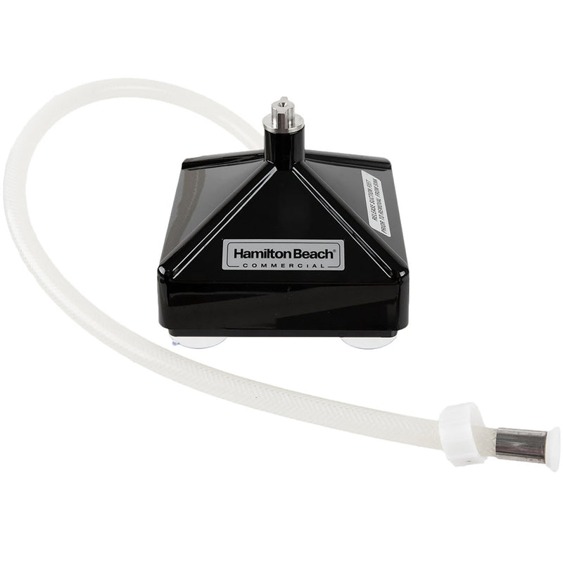 Hamilton Beach BCR100 blender container rinser with black base, rinse nozzle and clear water supply hose