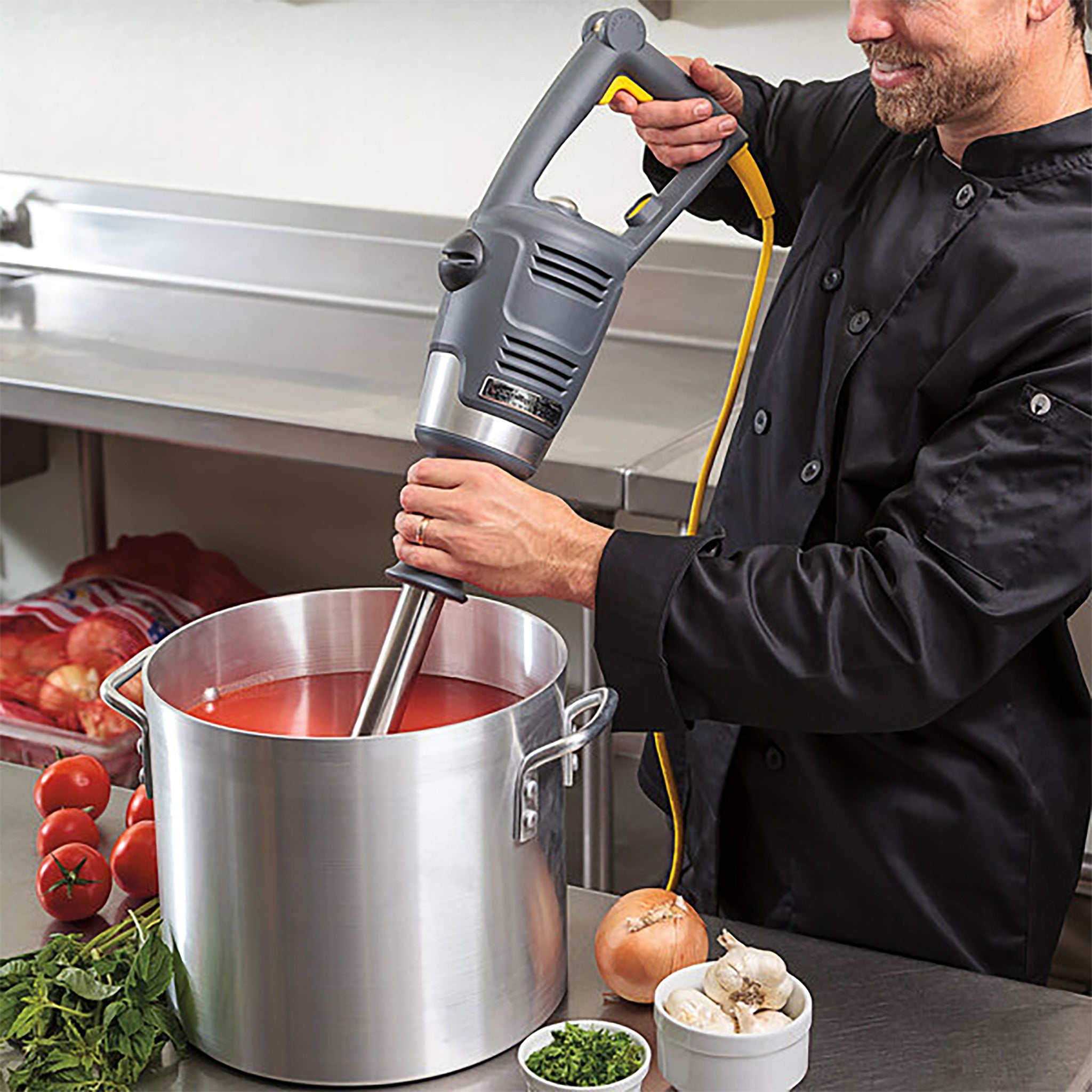 Hamilton Beach HMI Series Commercial Immersion Blender - Variable Speed, 12" to 21" Blending Arm, 800W-Phoenix Food Equipment