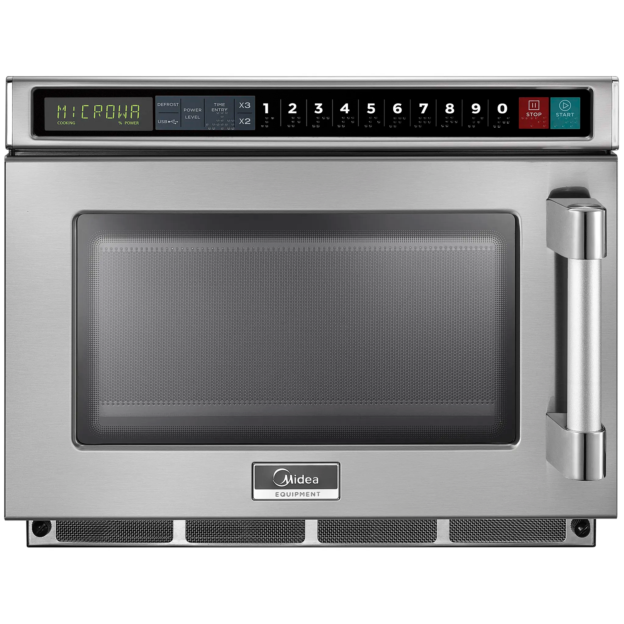 Midea 2117G1A Commercial Compact Touchpad Microwave with Filter - 2100W, Fits 13" Platter-Phoenix Food Equipment