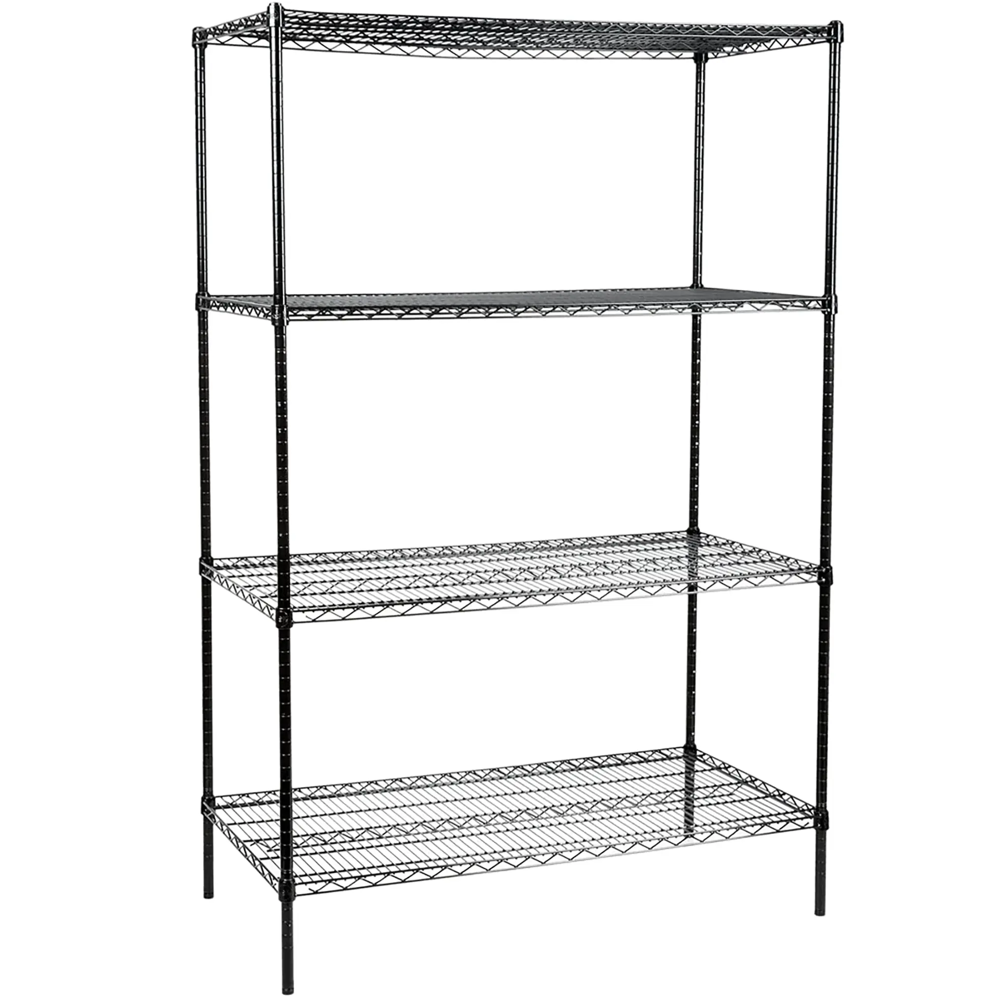 Phoenix Chrome/Black Epoxy Wire Shelf Kits (72" High, 4 Shelves) - Various Sizes-Phoenix Food Equipment
