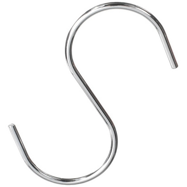 Phoenix Chrome/Black Epoxy Wire Shelf S Hooks - Sold Individually-Phoenix Food Equipment