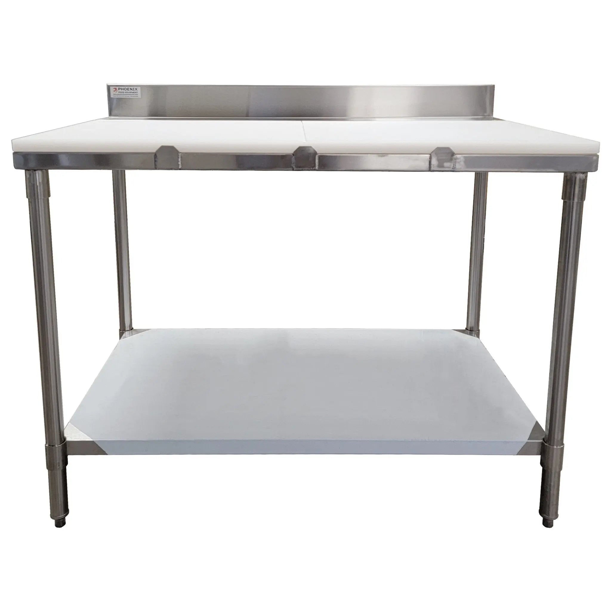 Phoenix Heavy Duty 16 Ga. (1.5mm) Butcher Tables With 1" Cutting Board - Various Sizes-Phoenix Food Equipment