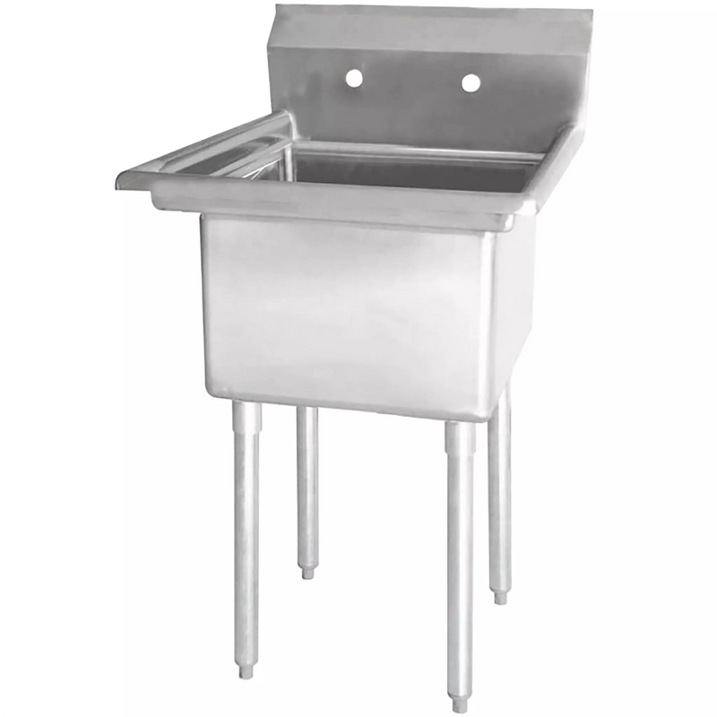 Phoenix heavy duty 16 gauge stainless steel single compartment sink with backsplash and faucet holes