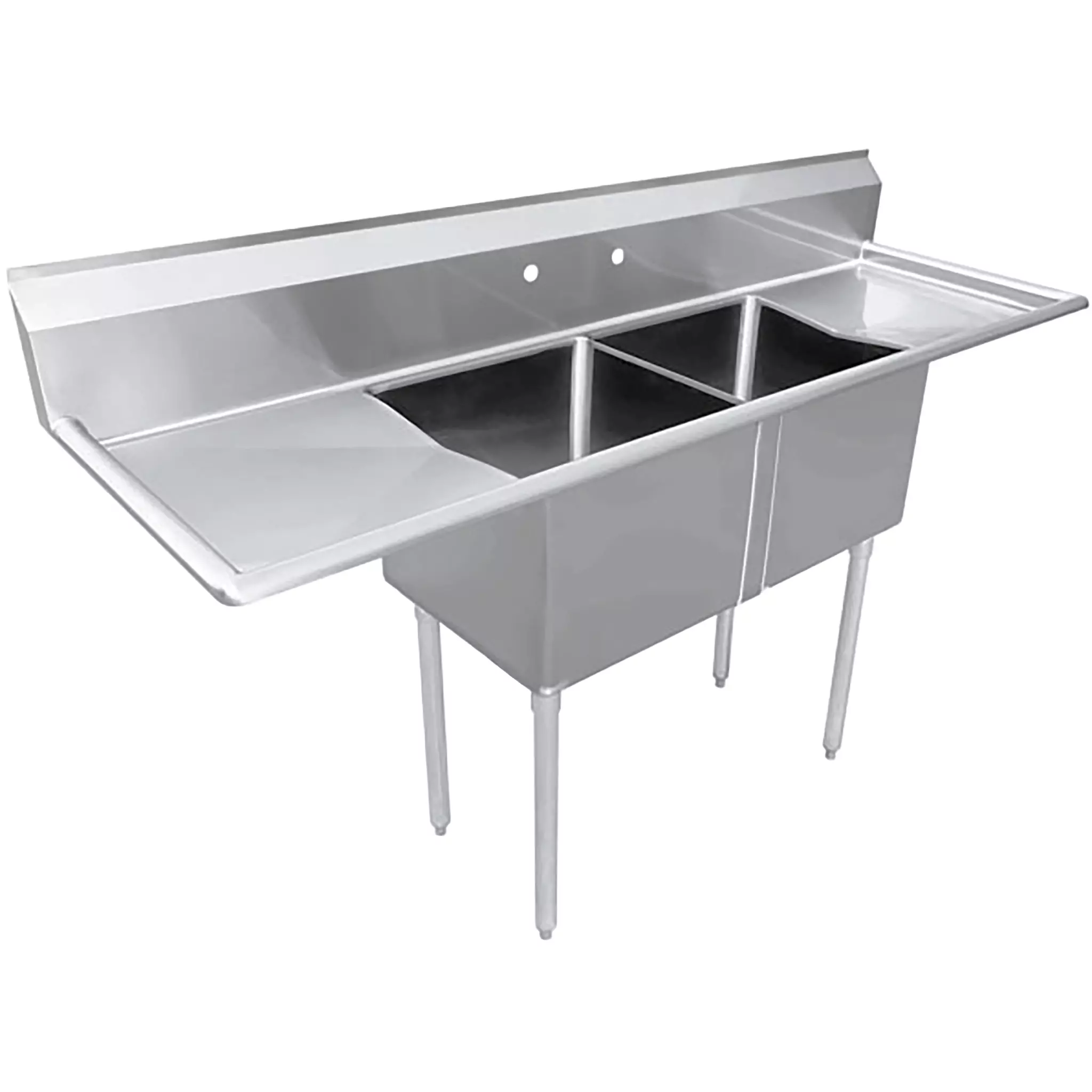 Phoenix Heavy Duty 16 Gauge Stainless Steel Sinks with Drainboard - Various Configurations-Phoenix Food Equipment