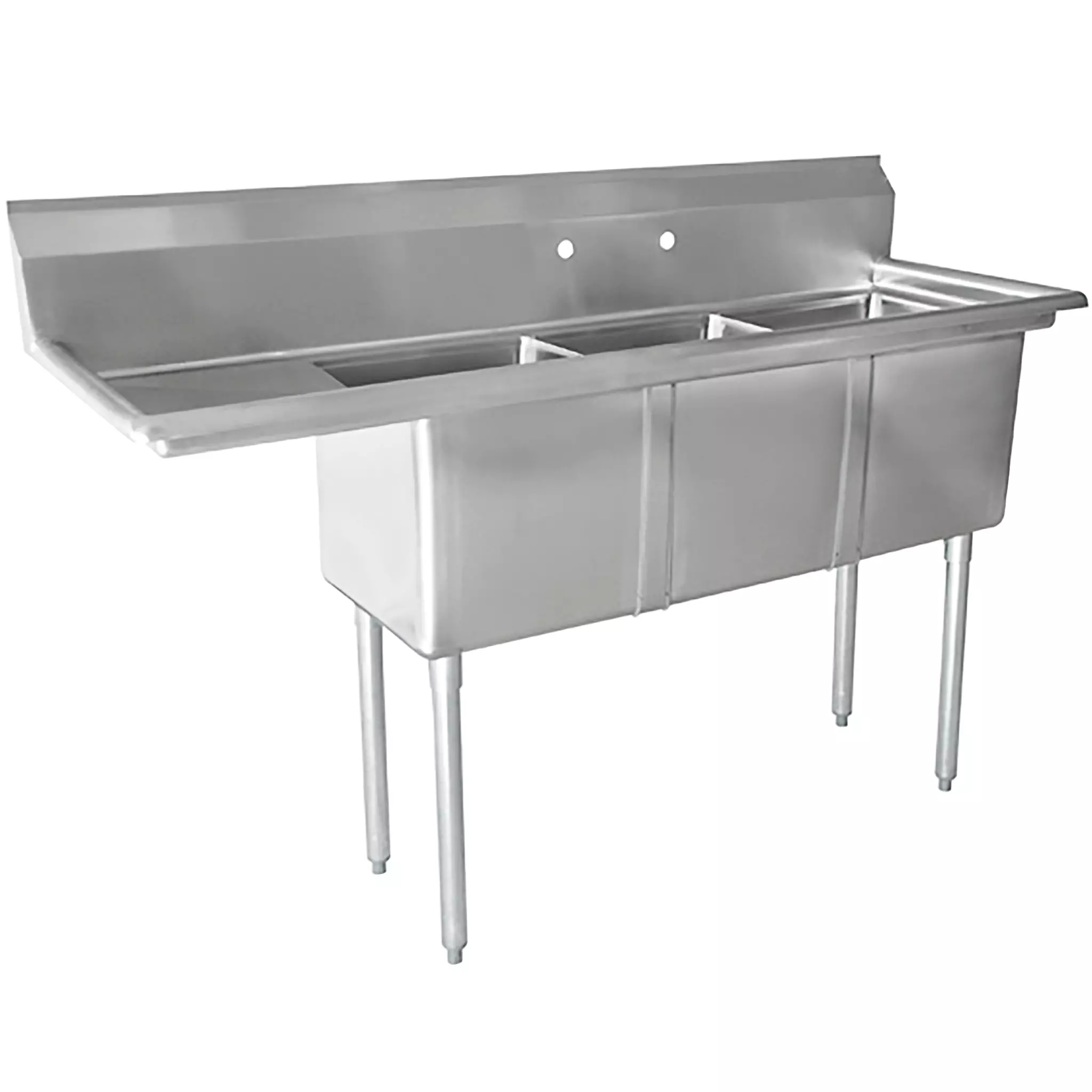 Phoenix Heavy Duty 16 Gauge Stainless Steel Sinks with Drainboard - Various Configurations-Phoenix Food Equipment