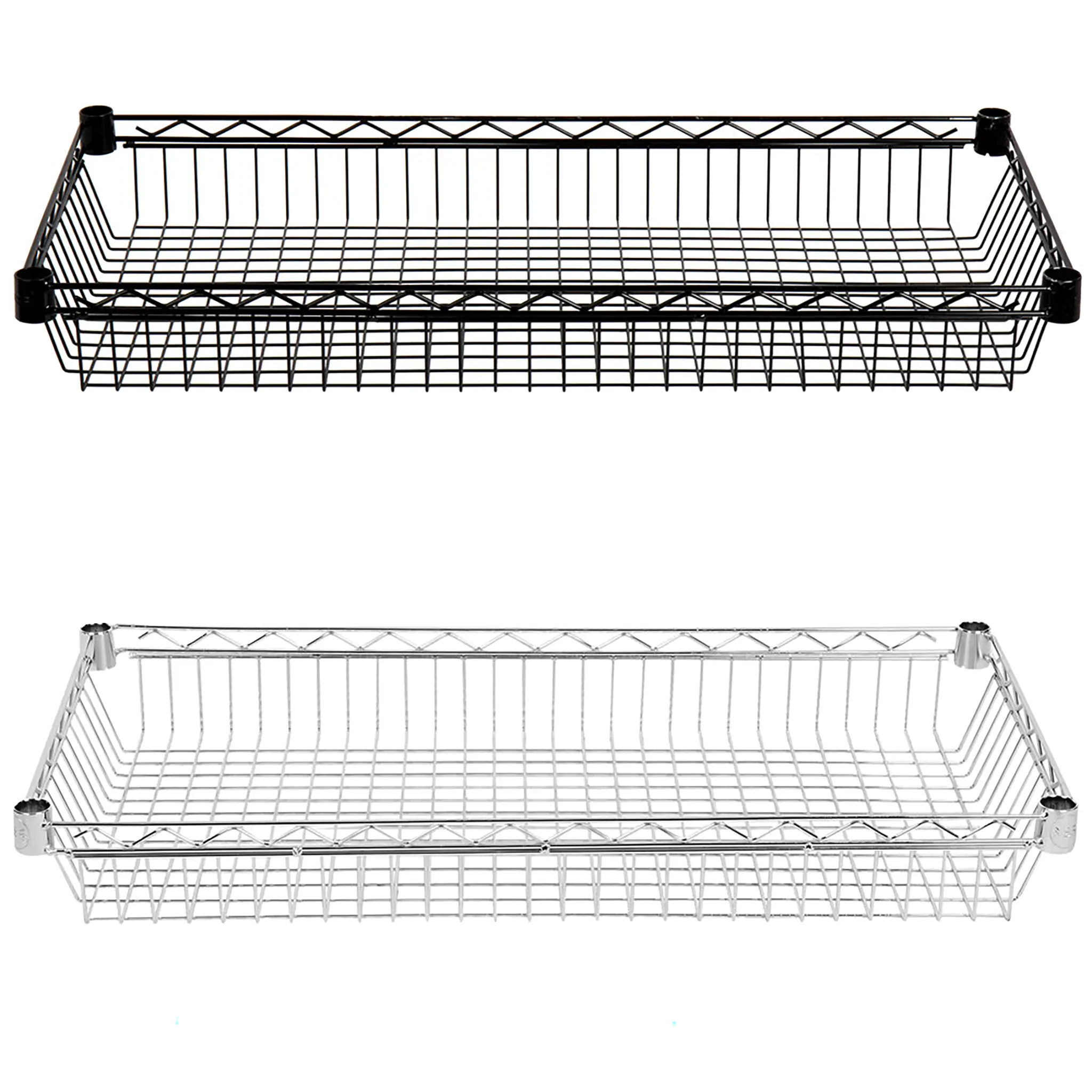 Phoenix Individual Chrome/Black Epoxy Wire Shelf Baskets - Various Sizes-Phoenix Food Equipment