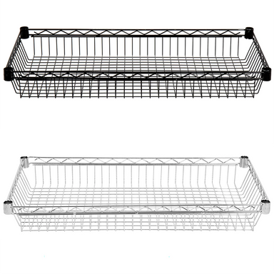 Phoenix Individual Chrome/Black Epoxy Wire Shelf Baskets - Various Sizes-Phoenix Food Equipment