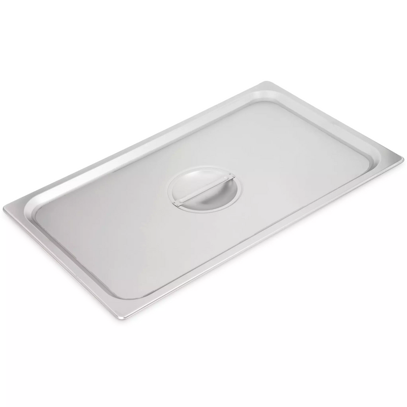Phoenix STP24 series stainless steel steam table pan lid, large solid flat cover with recessed handle