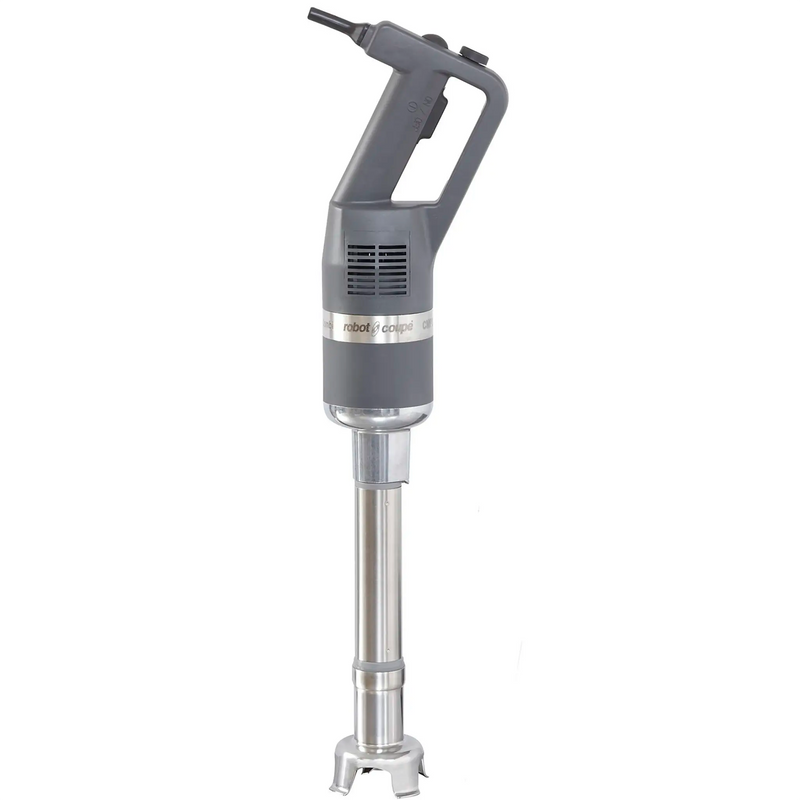 Robot Coupe CMP250VV variable speed commercial immersion blender, grey motor and 10 inch stainless steel arm, front