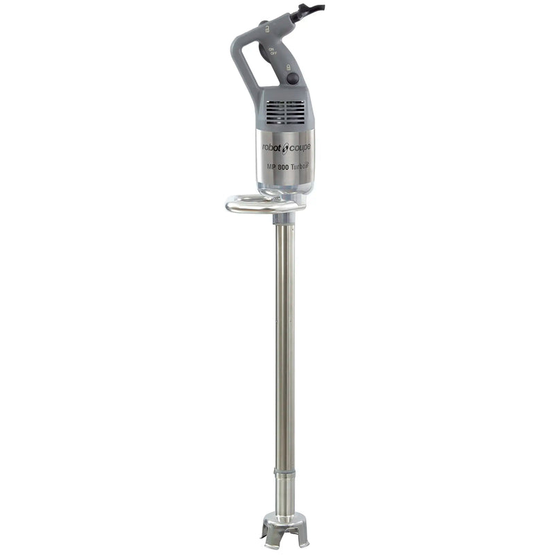 Robot Coupe MP800 commercial immersion blender with 29 inch stainless steel arm and side support bracket, front