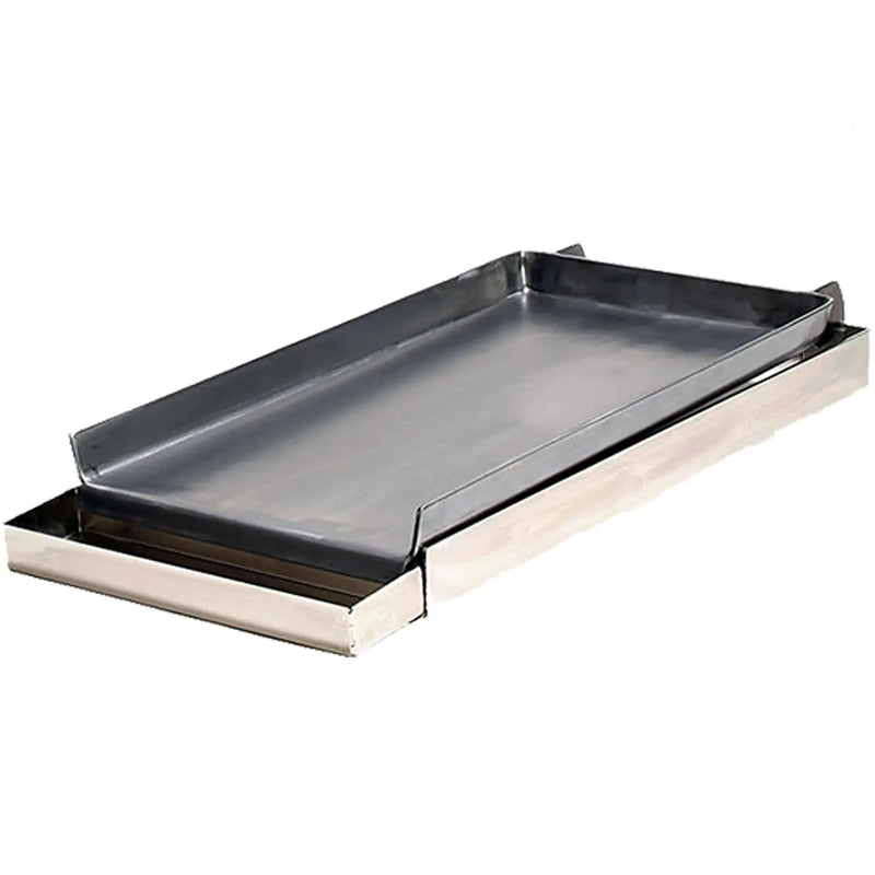 Rocky Mountain MC12-8 universal 12-inch add on griddle, steel griddle plate with raised sides and stainless base