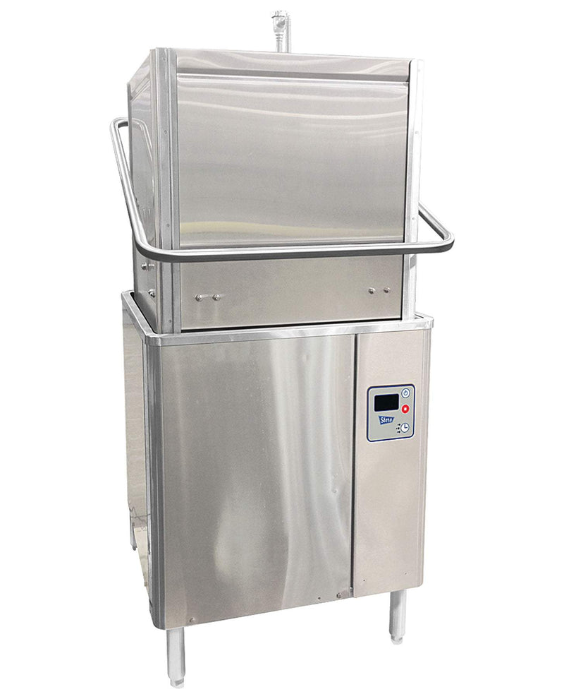 Stero SD3-2 high-temp hood type pass through dishwasher with booster, stainless steel with side control panel