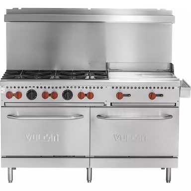 Vulcan SX60-6B24G Natural Gas/Propane 60" Stove Top Range - 6 Burners & 24" Griddle-Phoenix Food Equipment