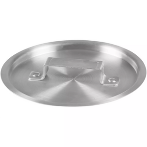 Winco ASP Series cover for aluminum sauce pans, flat round aluminum lid with riveted loop handle