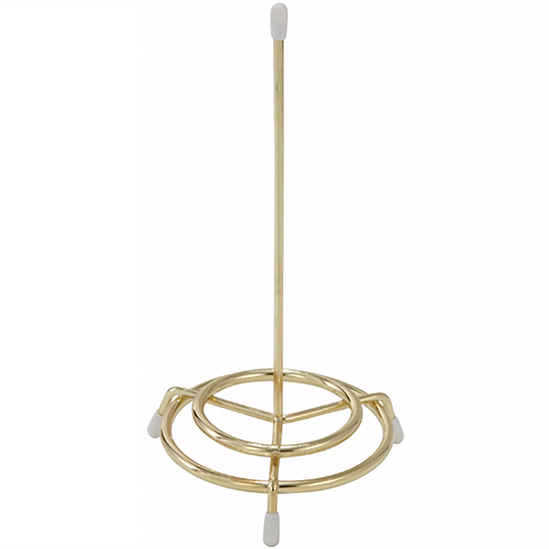 Winco check spindle, brass-tone wire order spike with round coiled base for holding restaurant tickets