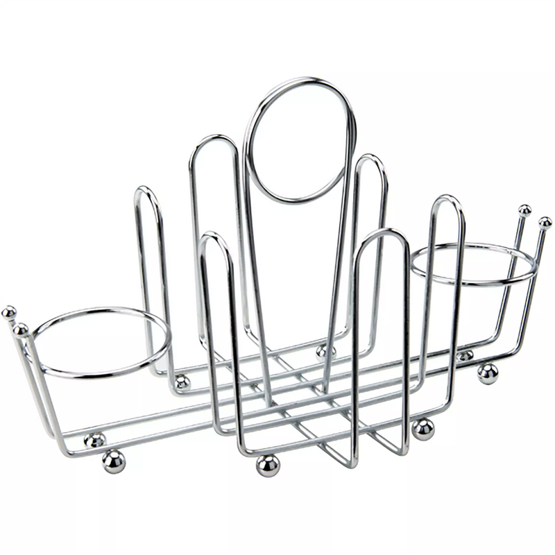 Winco chrome plated cruet rack for salt and pepper shakers and sugar packets, empty wire rack, alternate style