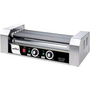 Winco EHDG-5R Spectrum RollRight hot dog roller, 5 stainless steel rollers with dual front temperature controls