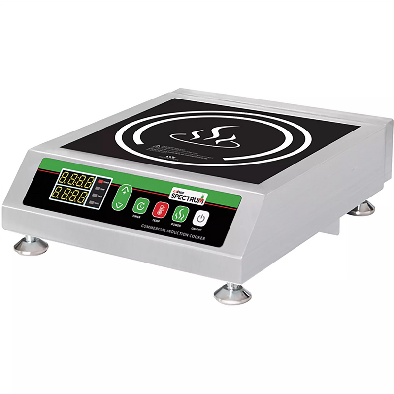 Winco EICS-18C/EICS-34 electric induction cooker, stainless steel countertop unit with black glass top and keypad