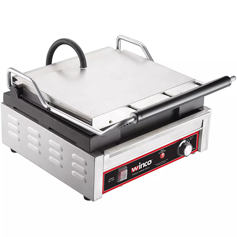 Winco EPG-1C Single 14" x 12" Press Panini Grill - Ribbed Grill Surface-Phoenix Food Equipment