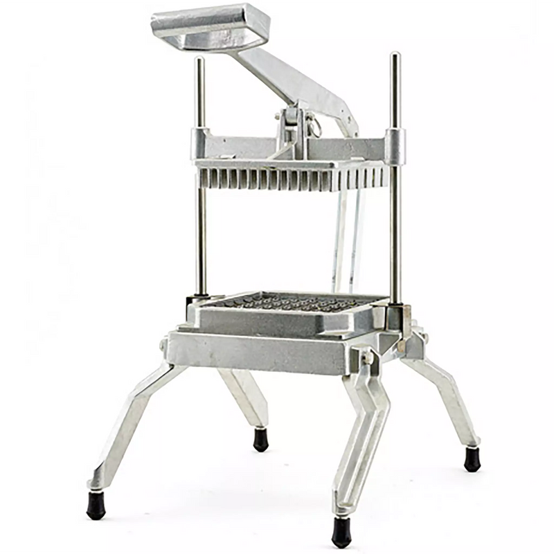 Winco Kattex TLC-1 lettuce cutter, aluminum countertop cutter with lever handle and splayed legs, empty